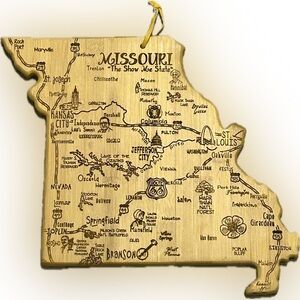 Totally Bamboo Missouri souvenir / Missouri pride map cutting board cheese board